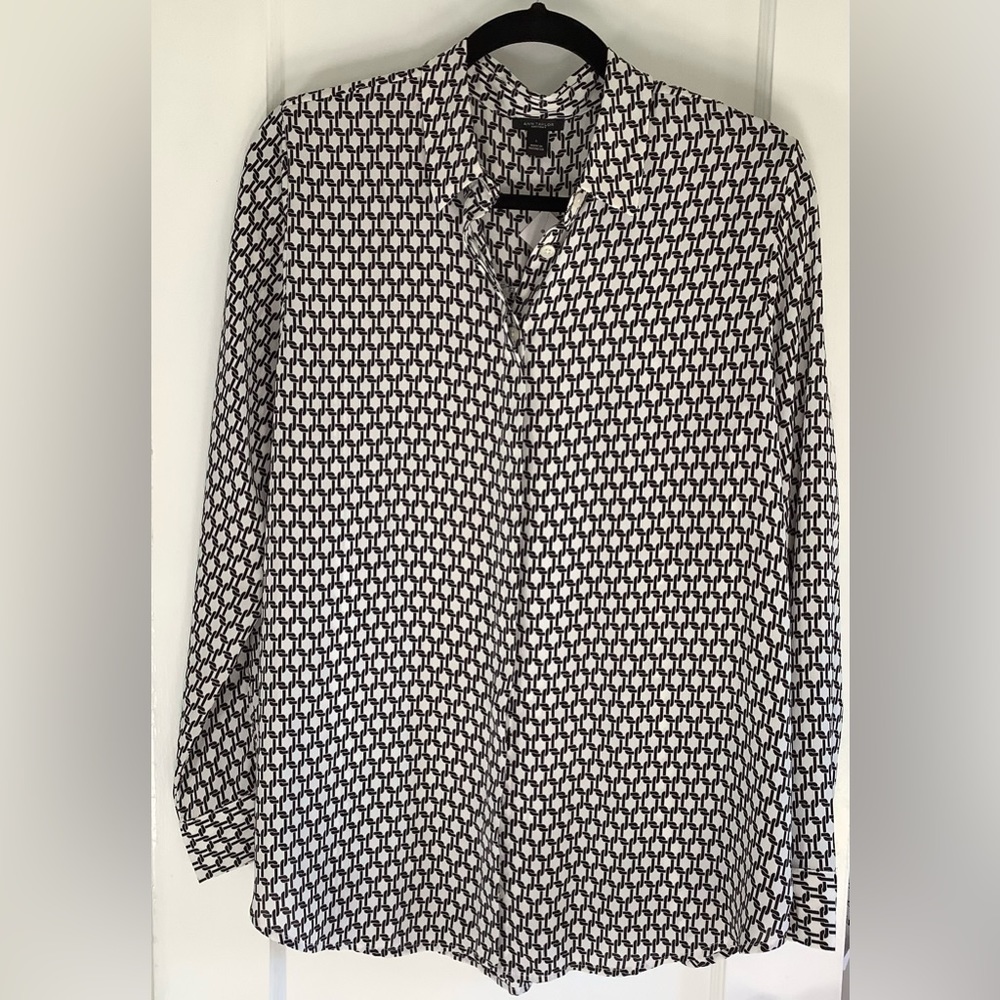 NWT Ann Taylor chain link button down shirt